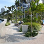 The Esplanade offers comfortable seating and a water promenade.